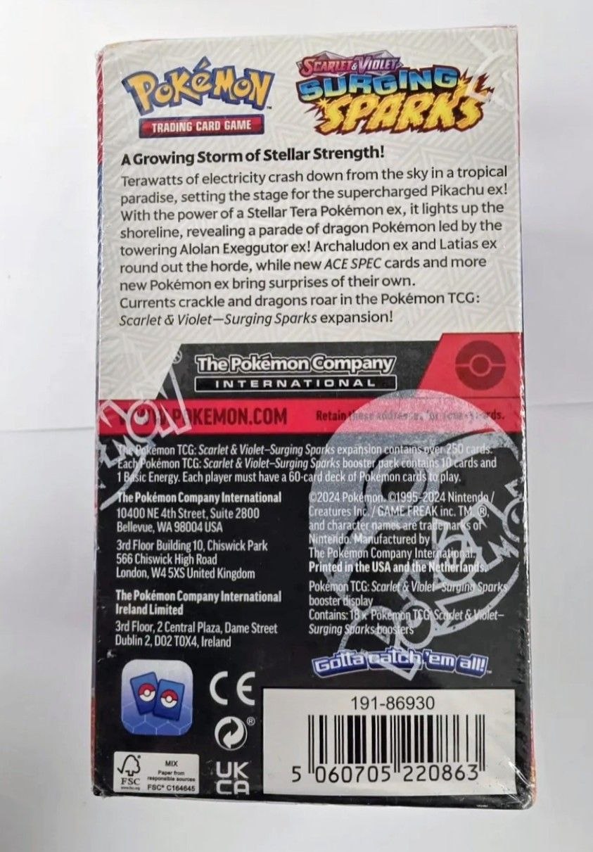 Pokémon TCG: Scarlet & Violet — Stellar Crown 18-Pack Lot (Half Booster Case)